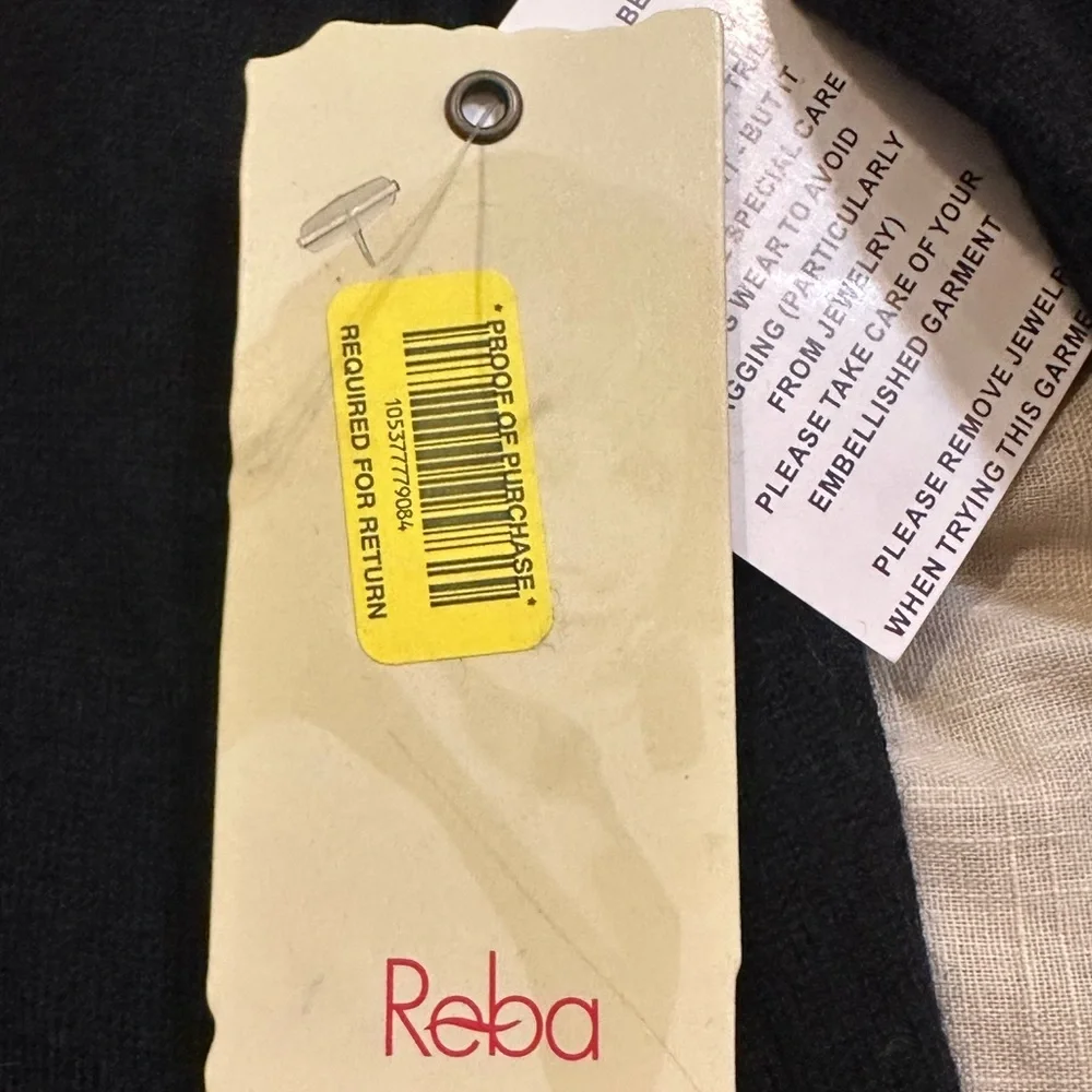 Reba Black jeweled front sweater NWT‎
